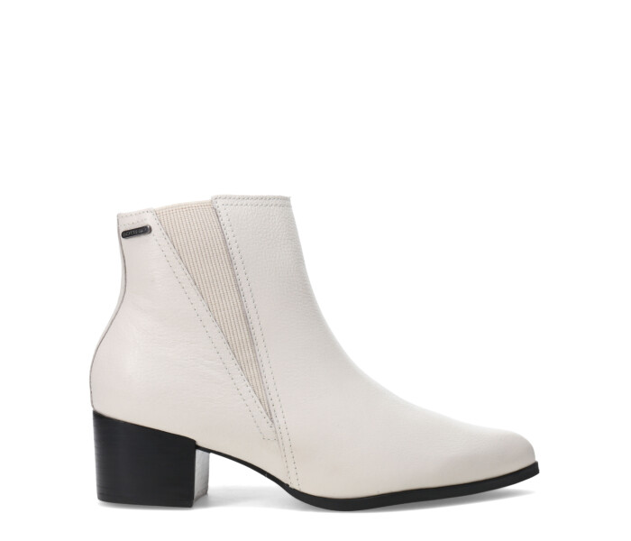 Botas de Mujer Bottero Caña Baja de Cuero Marfil