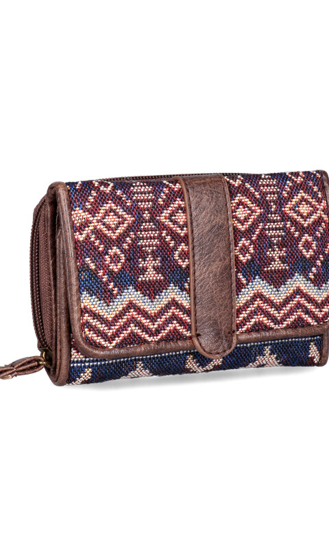 BILLETERA BOHO EMMA DISEÑO ÉTNICO Y TABACO