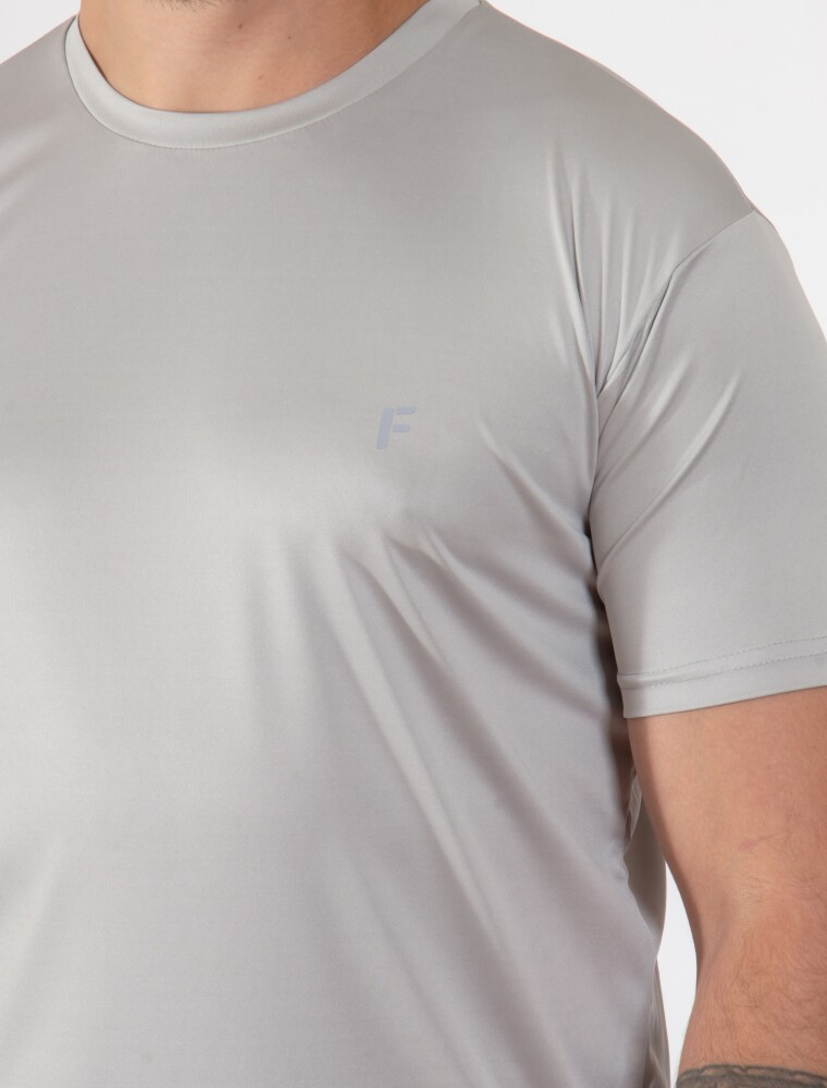Remera Deportiva Dry Fit Gris Claro