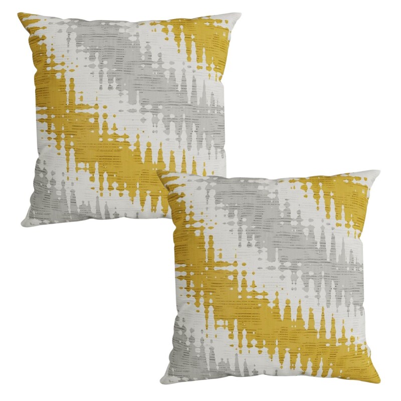 Set x2 funda de almohadones lisa 43 x 43 cm RAYAS MOSTAZA