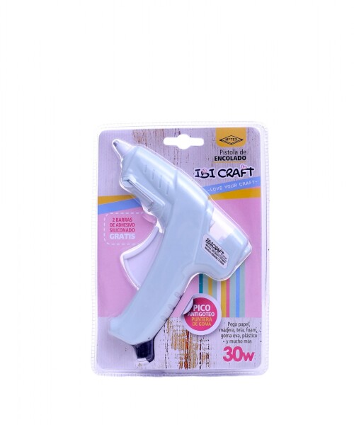 Pistola p/silicona ibi craft, 30w, (inc. 2 barras) Celeste