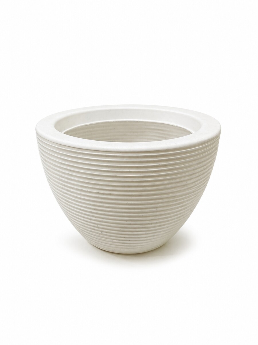 MACETA REDONDA BAJA PLASTICA 30X22 BLANCA