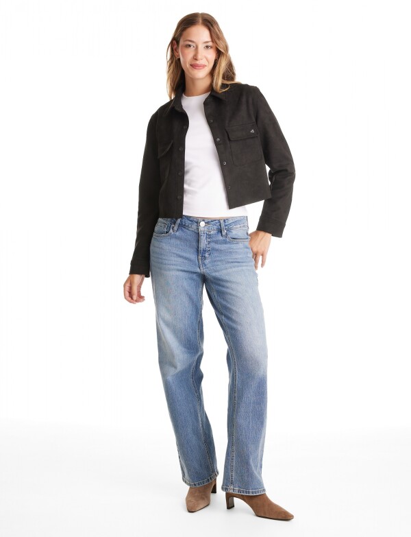 Chaqueta Suede NEGRO