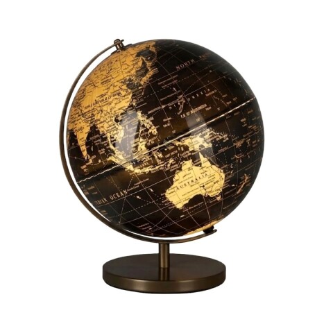 GLOBO TERRAQUEO DORADO C/LUZ LED 26X25X31CM Unica