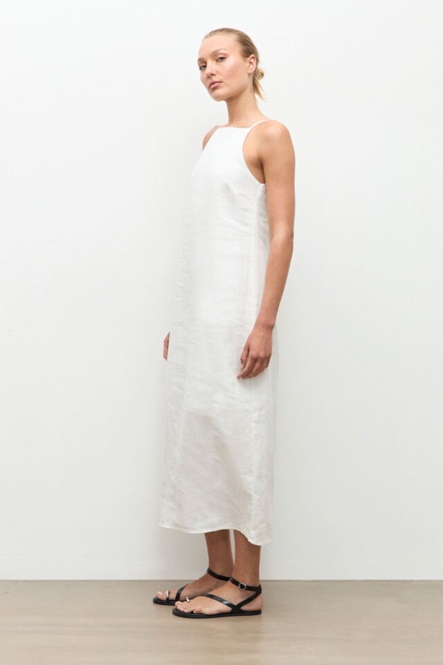 Vestido 100% Lino blanco