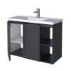 Mueble de baño suspendido Aster negro 80cm con bacha de resina Mueble De Baño Suspendido Aster Negro 80cm Con Bacha De Resina