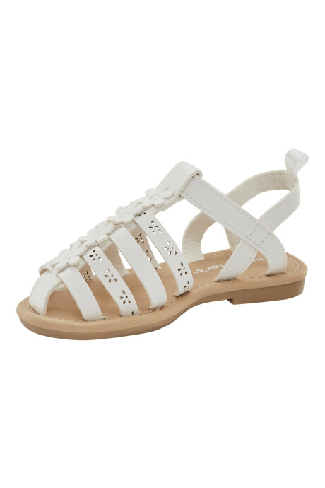 Sandalias pescadora, con velcro y flores Sin color