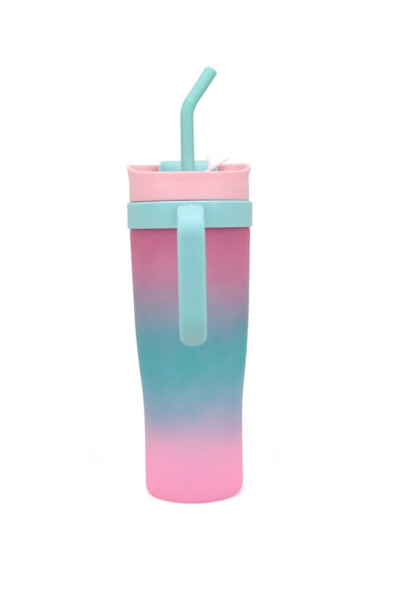 Vaso con sorbo Fucsia