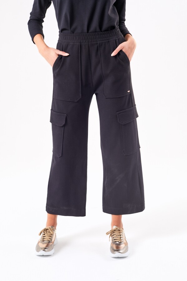 Pantalón Recto Spandex - Negro — Lemon