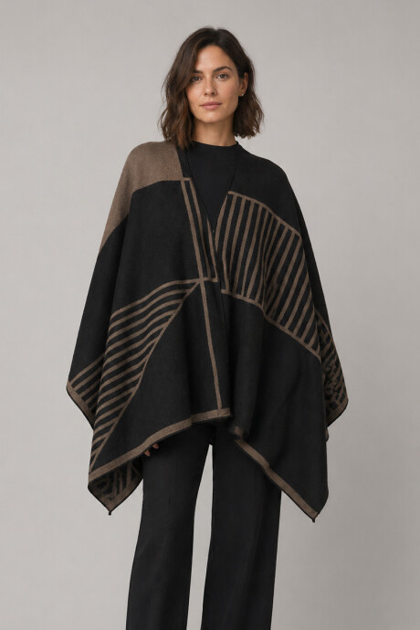 Ruana Noa Estampa marrón