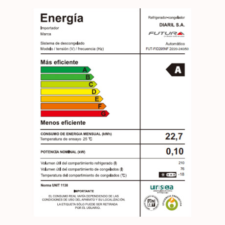 Heladera Futura Fut-Fid295Nf-2 295Lts Acero Inoxidable