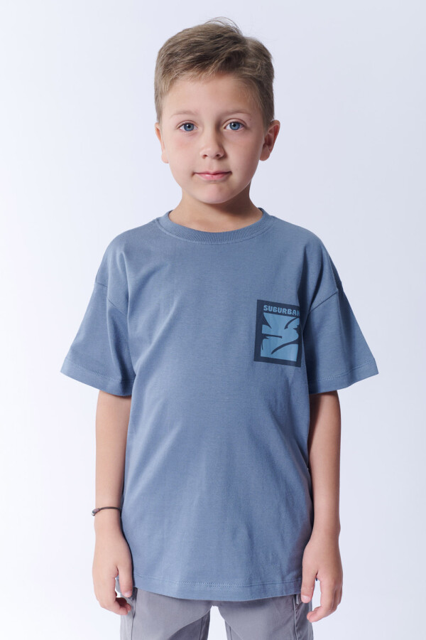 Remera Algodón Estampa Azul