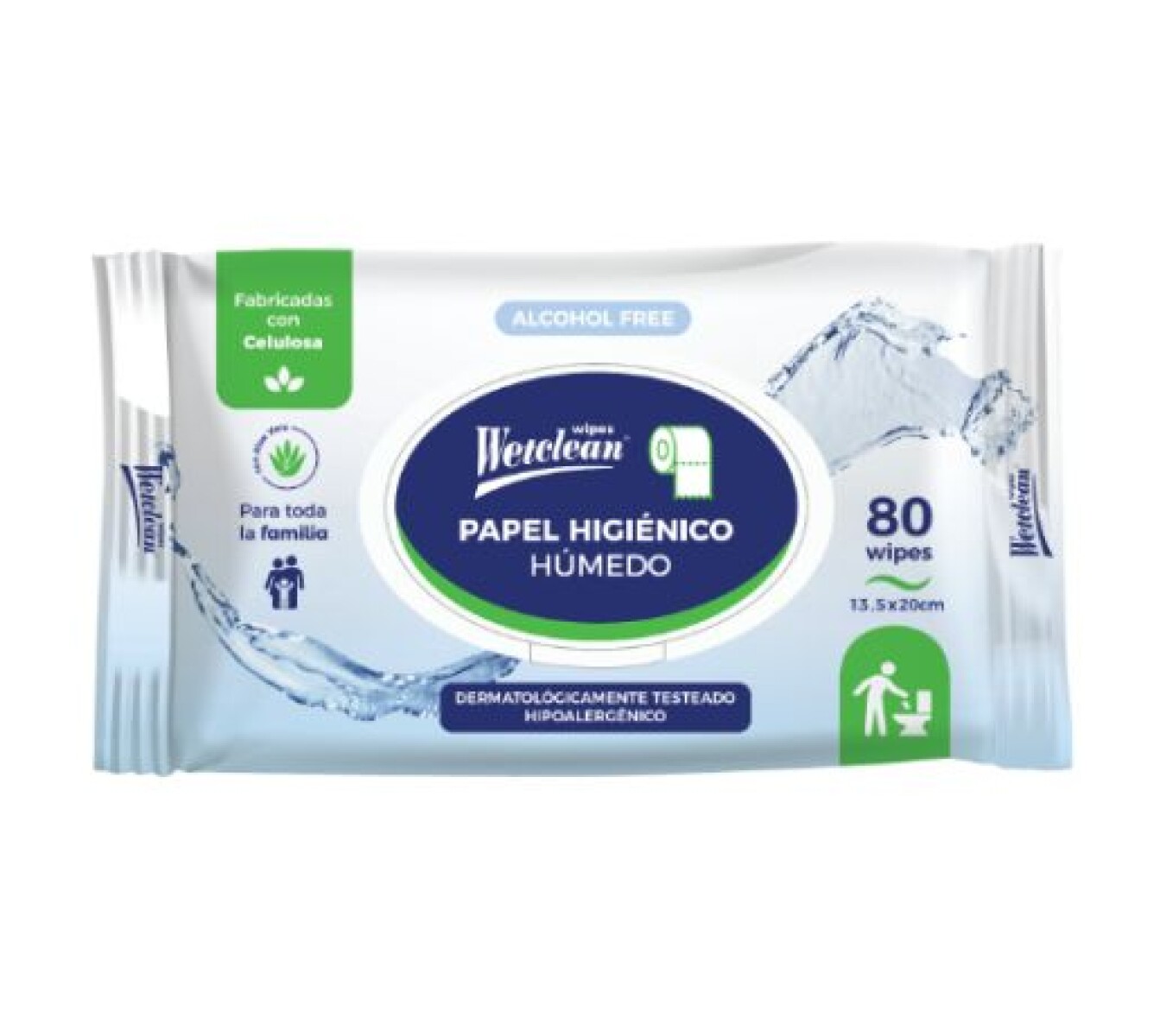 WetClean Papel Higiénico Húmedo 80 Unidades – Suave y Refrescante 