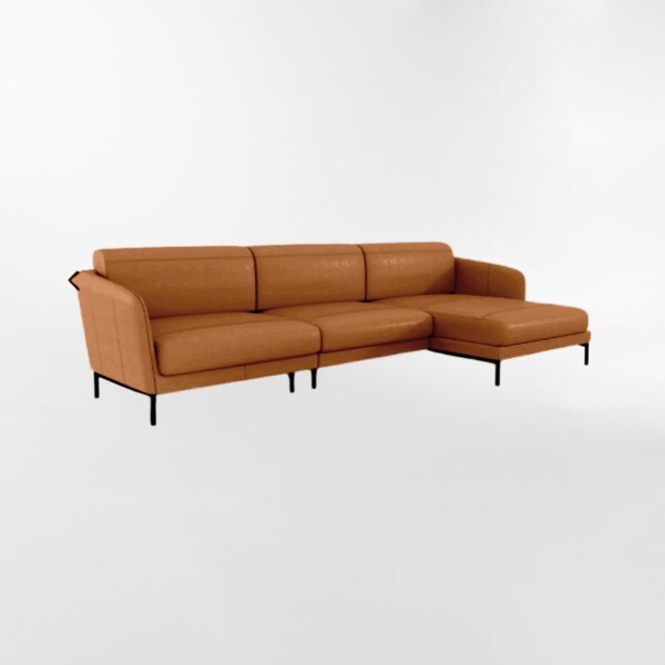 Sofá con Chaise JASPER Cognac - DERECHO