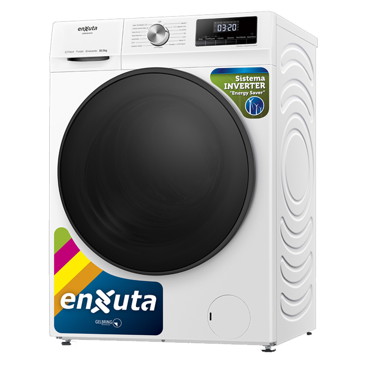 LAVARROPAS CARGA FRONTAL INVERTER ENXUTA 10.5KG 