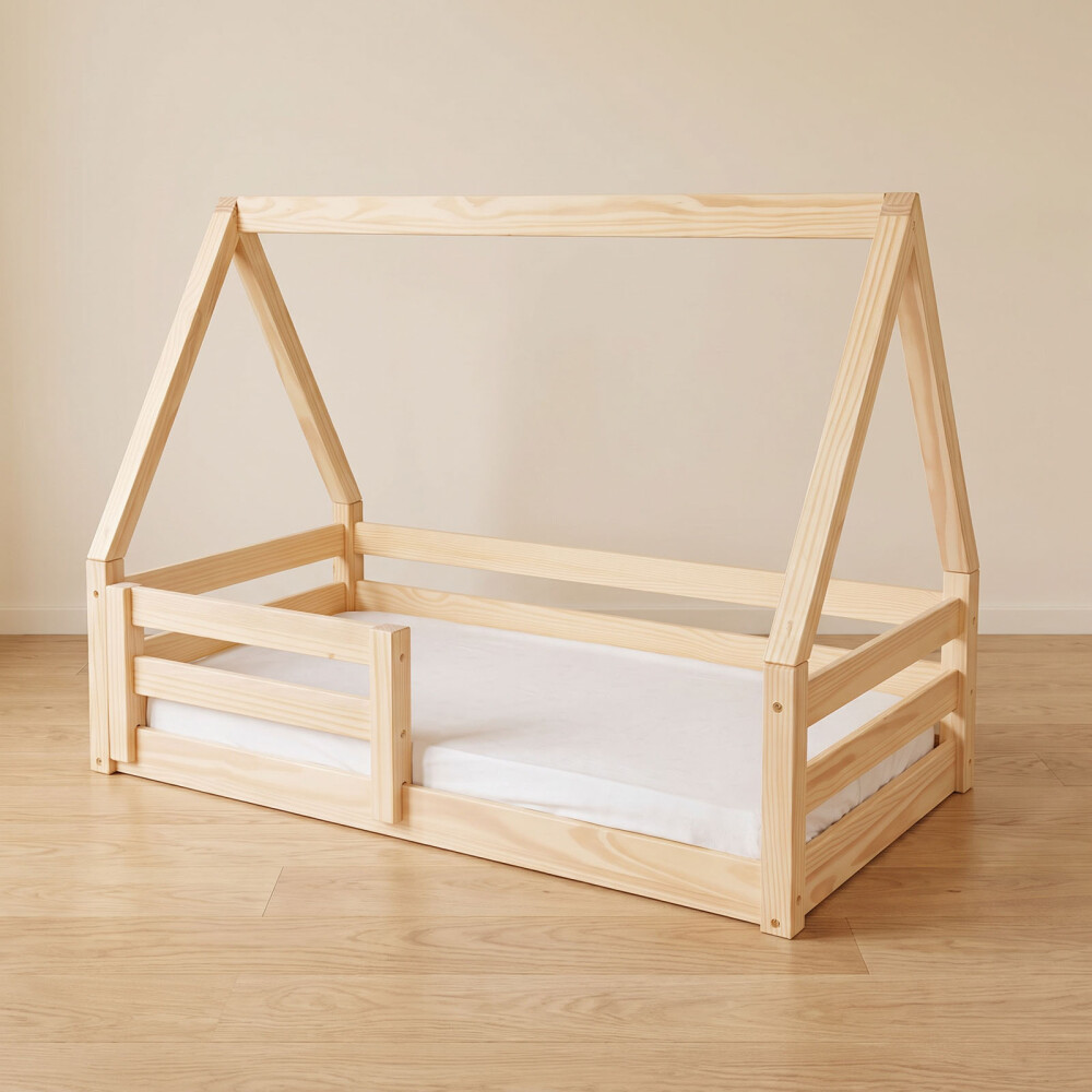 CAMA CASITA MADERA NATURAL-BEIGE FARM