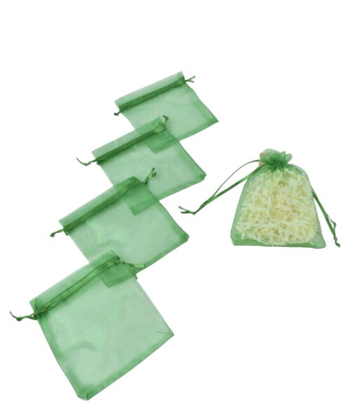Pack x 100 - Bolsas organza 8x11 cm VERDE