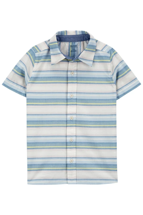 Camisa de algodón, manga corta diseño a rayas. Talles 6-14 Camisa de algodón, manga corta diseño a rayas. Talles 6-14