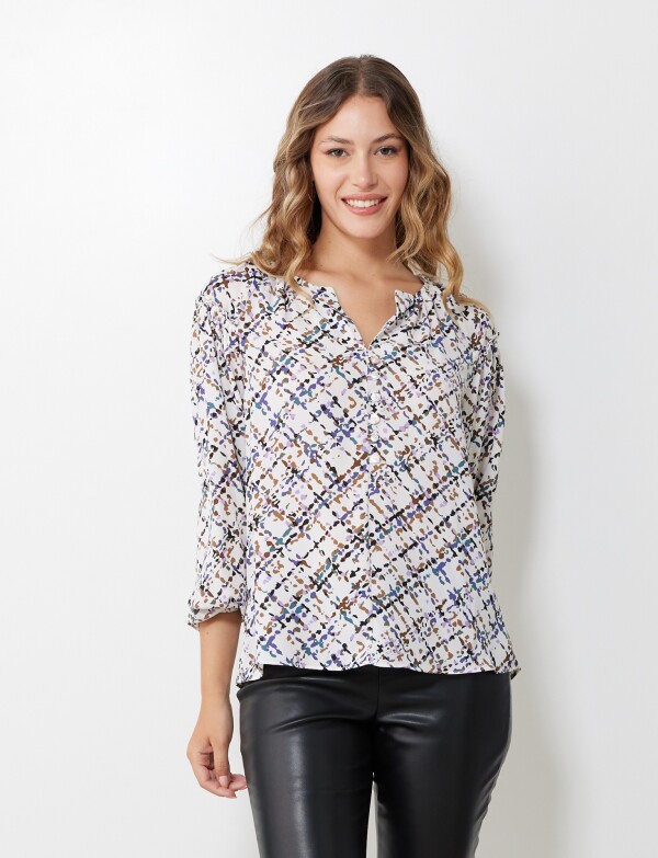 Blusa Gasa Print CRUDO/MULTI