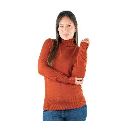 POLERA CON BOTONES LADRILLO