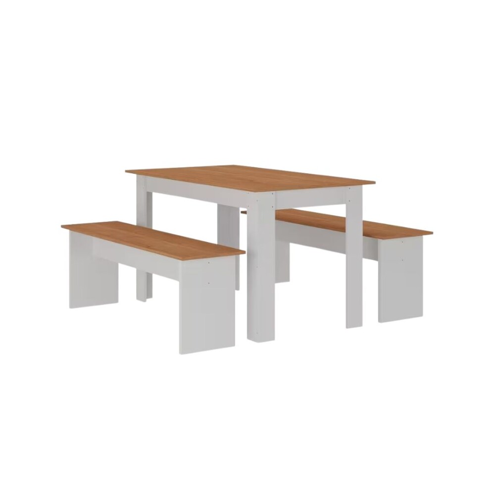Juego de Comedor Primor - Mesa + 2 Bancos Blanco