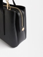 Bolso Tote Con Bandolera negro