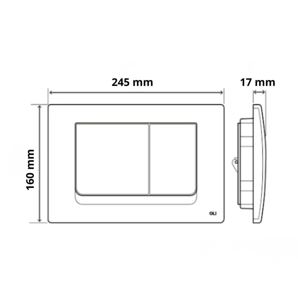 Placa pulsadora Oli Ria cromo mate cisterna embutir Placa Pulsadora Oli Ria Cromo Mate Cisterna Embutir