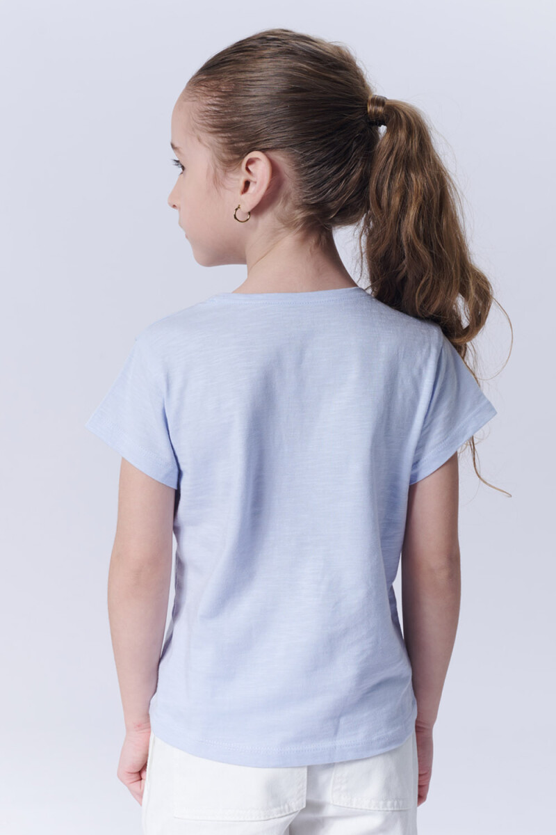 Remera manga corta slub estampa Lila