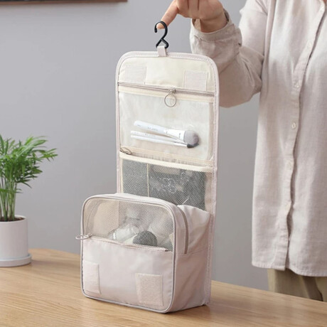 Neceser organizador con reparticiones Beige