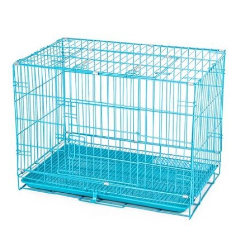 Canil Jaula Corral Perro Mascota Lili 90 cm Grande De Metal Variante Color Celeste