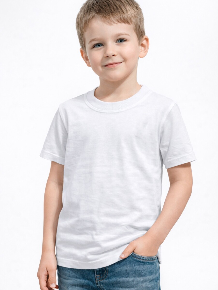 Remera Básica de Niños - Blanco 