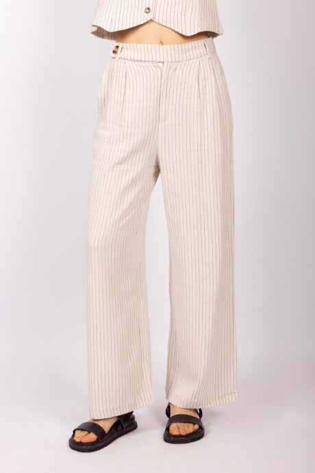 Pantalón Pericles Beige a rayas