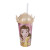 Vaso Plástico Milk Shake con Forma y Pajita Princesas Disney 500 ml CORAL