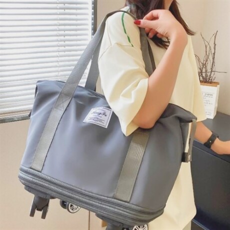 Bolsa plegable con rueditas para viaje Gris