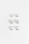 Set de 3 aros dobles plateado