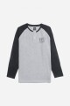 Remera m/l manga ranglán GRIS