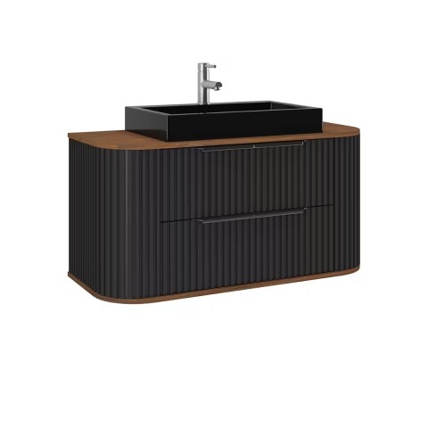 Mueble de baño Suspendido Alice Negro 100cm con Bacha de Loza Mueble De Baño Suspendido Alice Negro 100cm Con Bacha De Loza