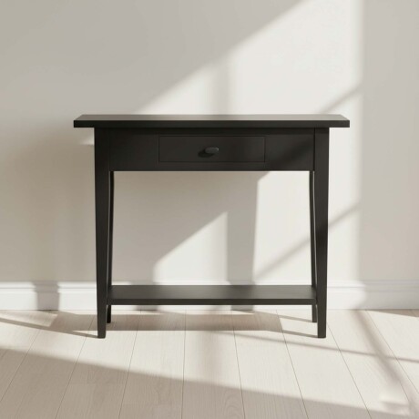 CONSOLA MDF-Y-MADERA NEGRO RETRO