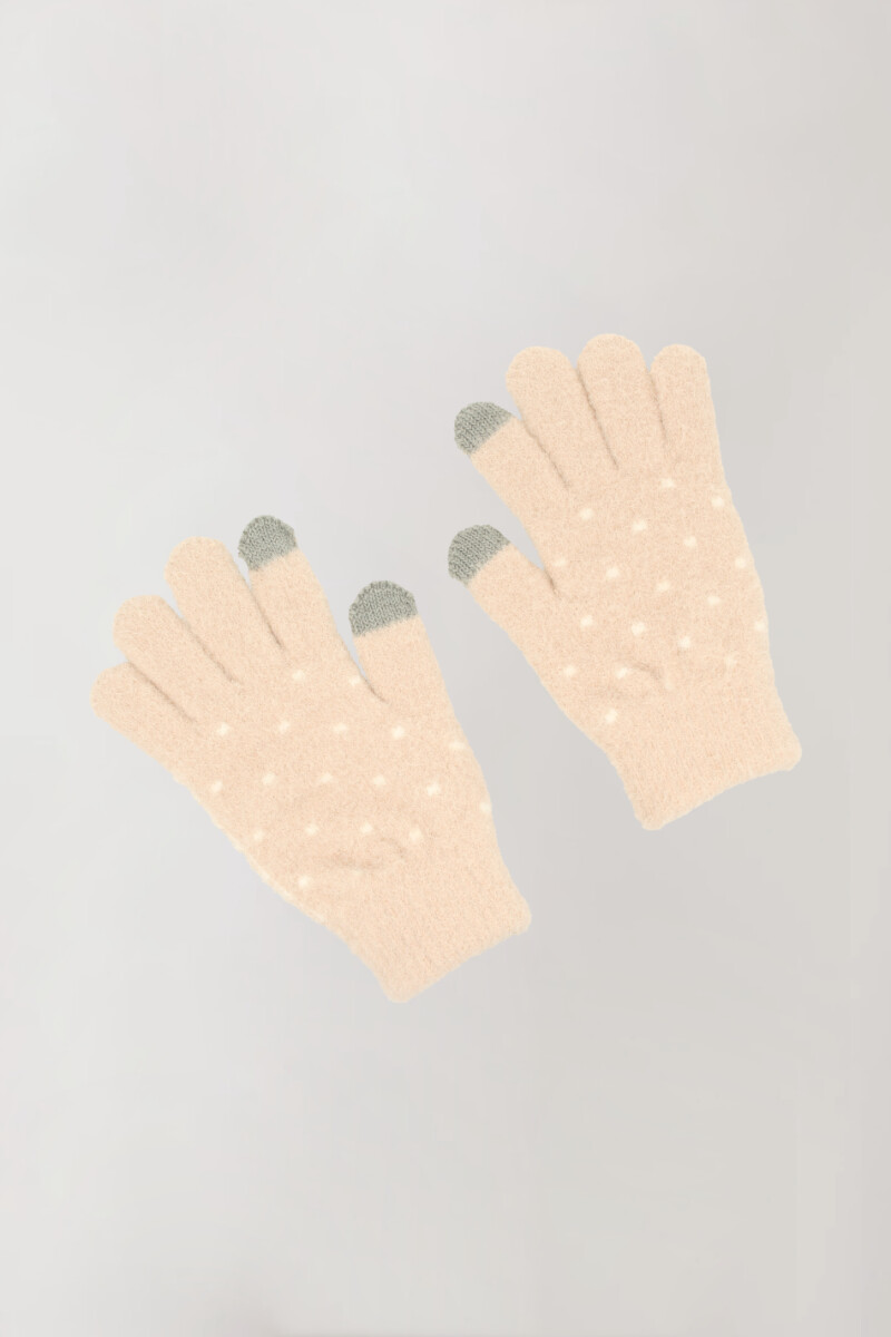 Guantes dots kids - Beige 