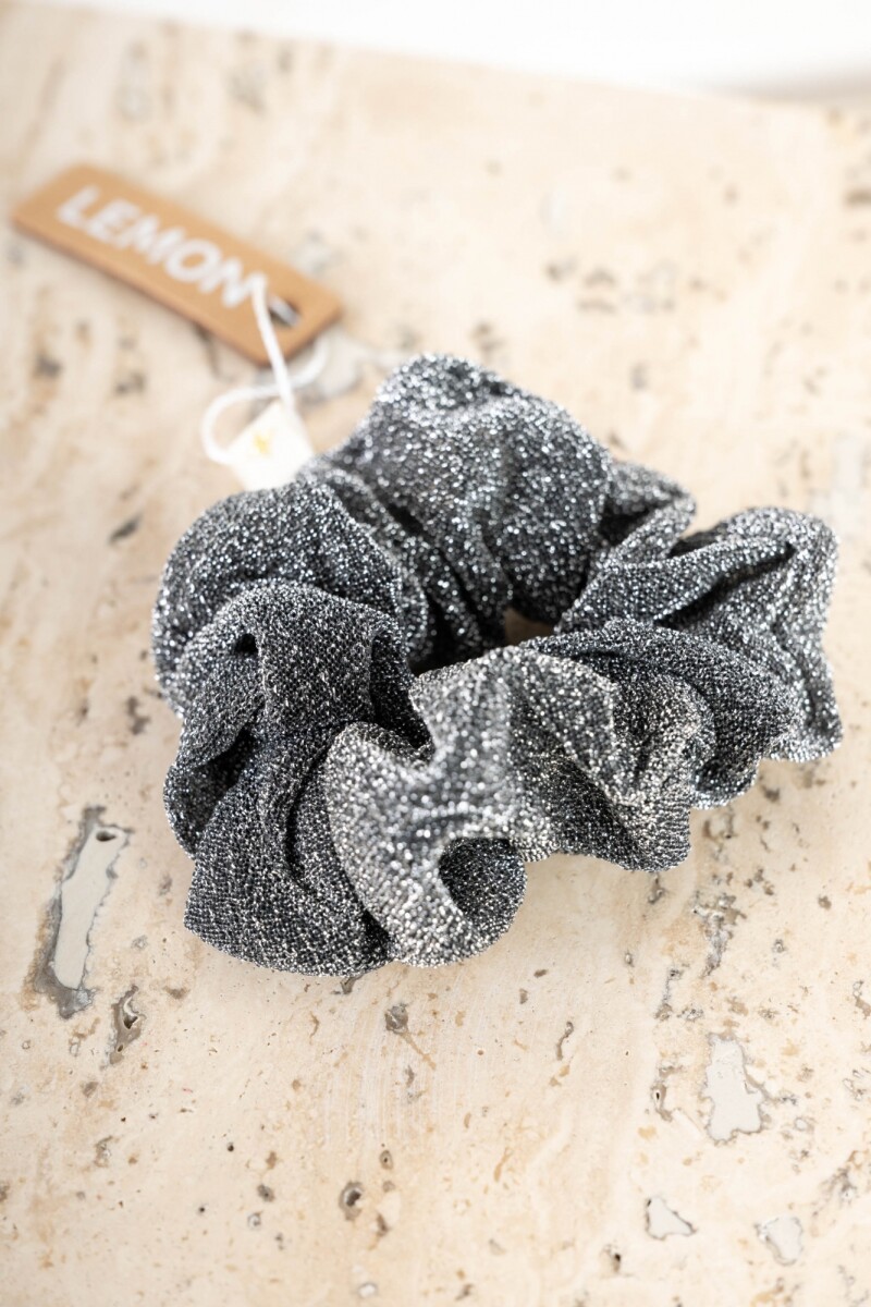 Scrunchie Lurex - Gris 