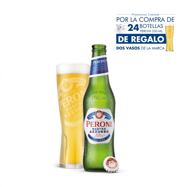 24 Peroni 330ml + 2 vasos Peroni de regalo 24 Peroni 330ml + 2 vasos Peroni de regalo
