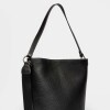 Cartera al hombro Anya en cuero graneado Negro