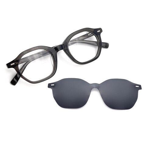 Lentes 2 En 1 Chilli Beans Redondo Fume/Gris