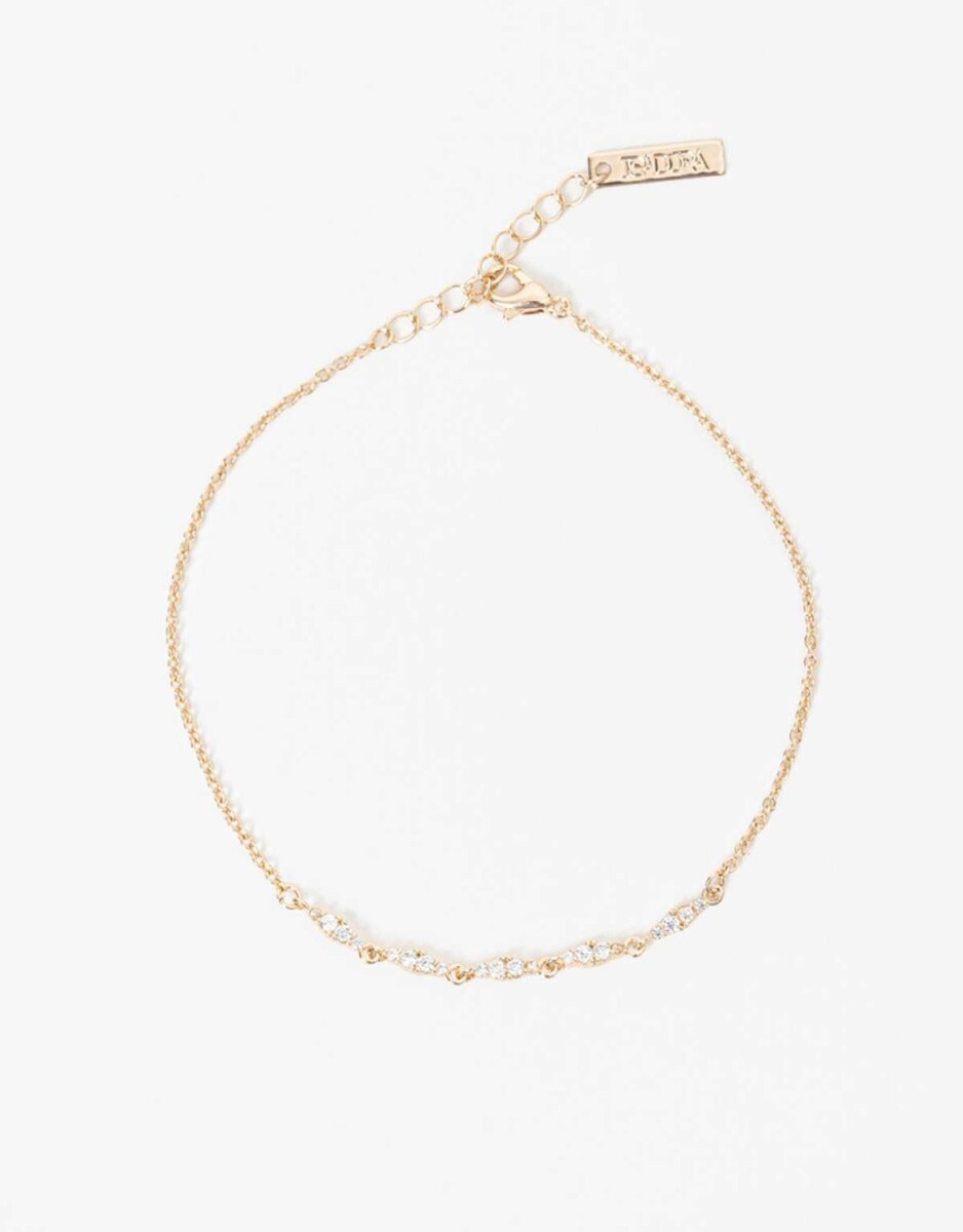 Pulsera Flexible Cubic Zirconia New Delicates. - Dorado 