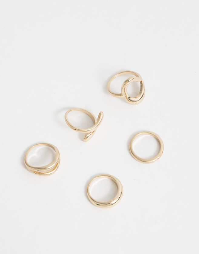 Sets Anillos Set De Anillos De Metal - Dorado