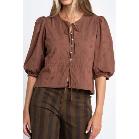 Blusa Broderie Mocha