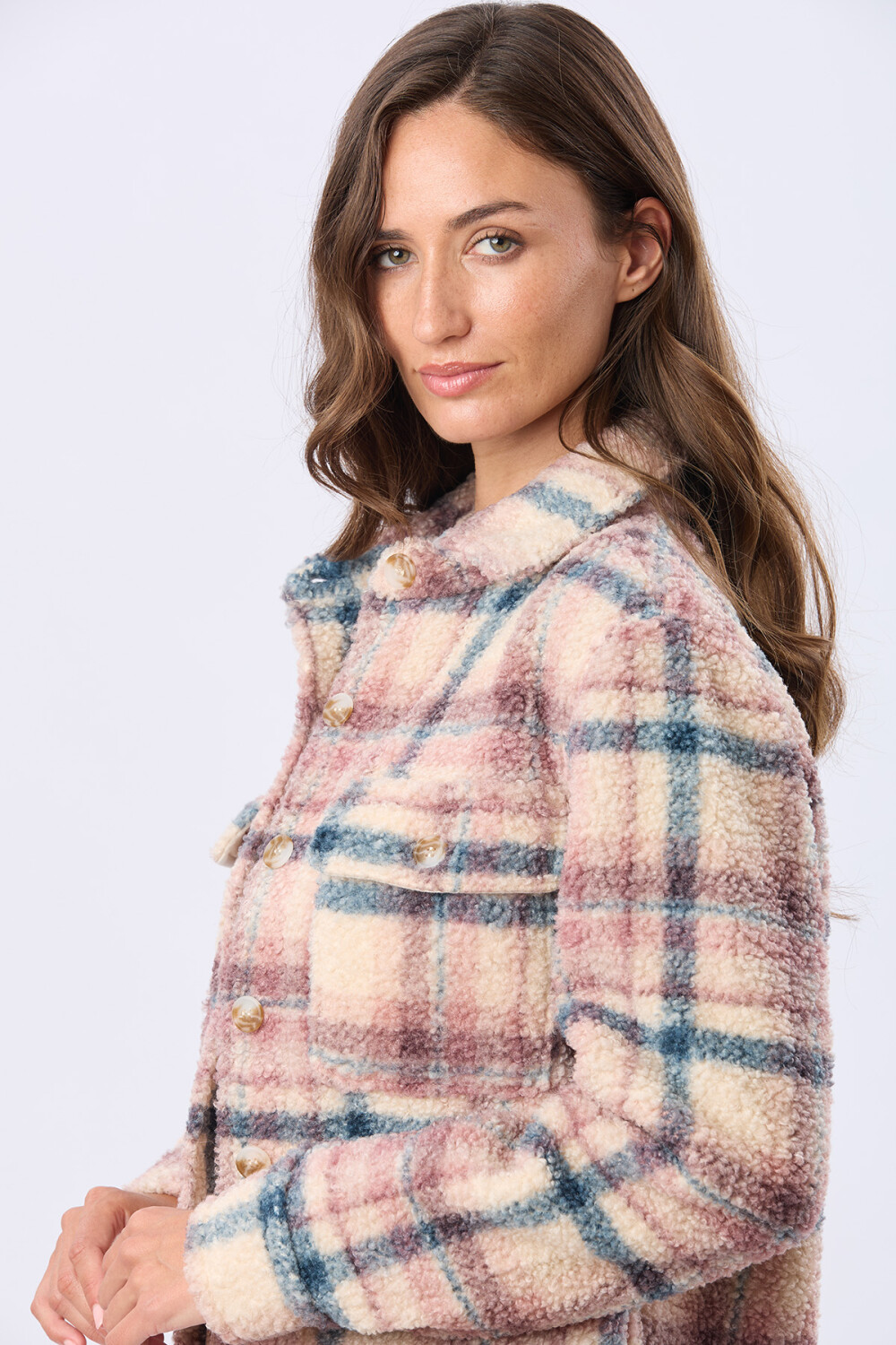 CAMPERA CAMISA DE SHERPA Rosado