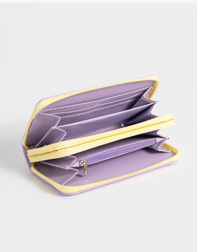 Ficheros Clasico Billeteras Fichero Doble Compartimiento - Violeta Lila
