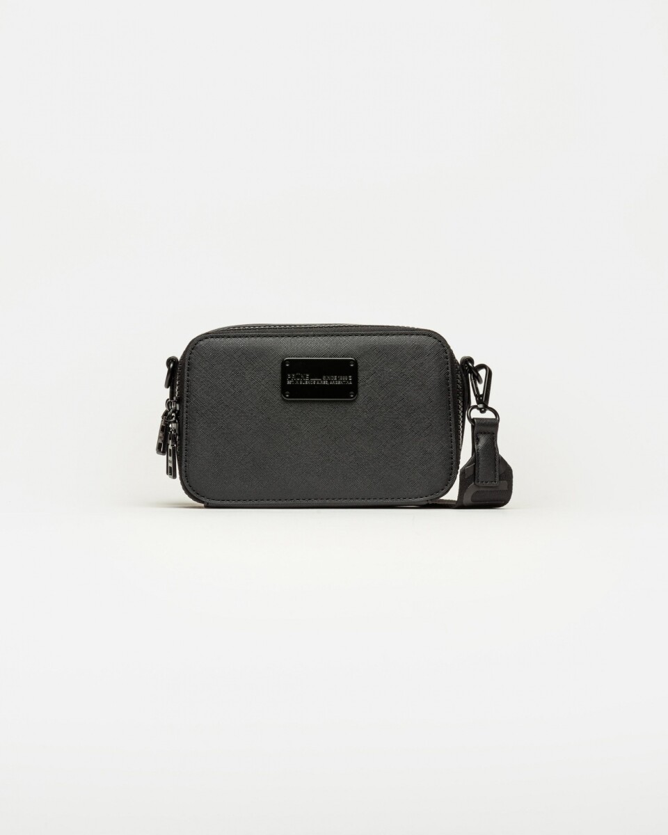Mini bag New Penny en efecto cuero - Negro 