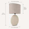 Lámpara de Mesa Cerámica Beige Ovalada con Pantalla de Tela 54 cm Lámpara de Mesa Cerámica Beige Ovalada con Pantalla de Tela 54 cm